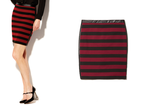 Vince-Camuto-Pleather-Trim-Bar-Stripe-Skirt-fall2013